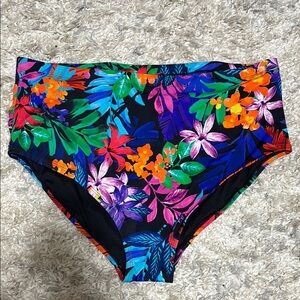 Swimsuits for All- Floral High-Waisted Bikini Bottoms NWT Size‎ 24 Size 3X